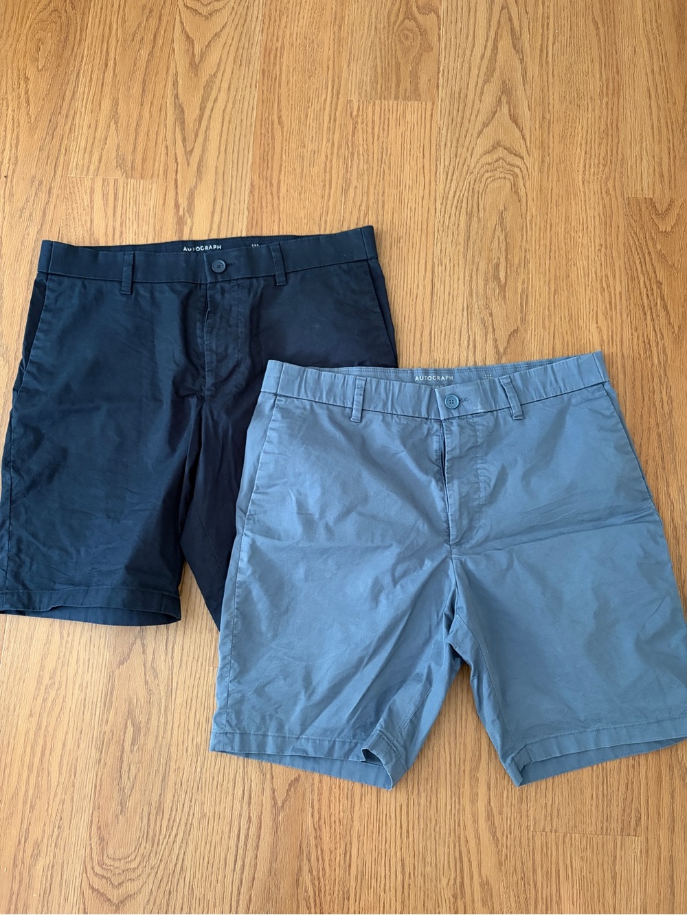 Men's Chino Shorts, size 34, Navy and Slate Blue, lot of 2